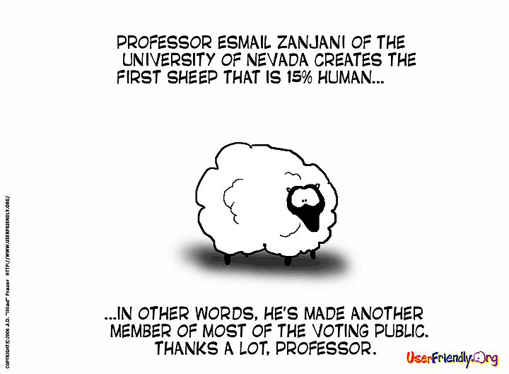 Sheep that's 15% human